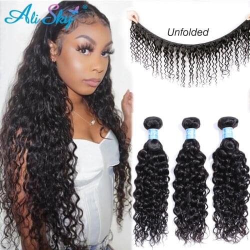 Alisky Hair Water Wave Bundles Brazilian Hair Natural Weave Bundles Hair Extensions Human Hair Bundles For Black Women 1/3/4 PC