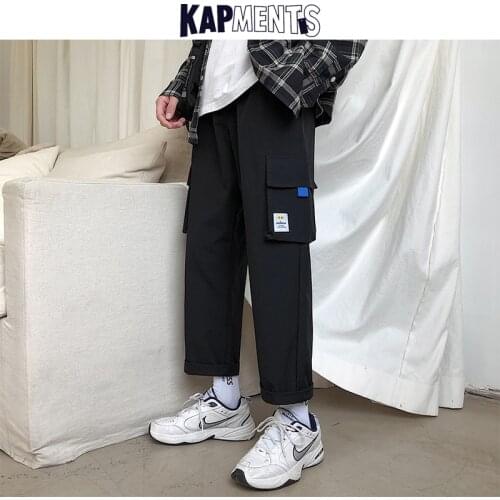 KAPMENTS Men Black Harajuku Joggers Pants 2020 Overalls Mens Korean Fashions 5 Colors Sweatpants Women High Waist Harem Pants