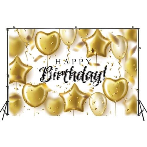 Photography Backdrop Gold Balloon Birthday Party Decor Banner Desserts Table Decor Photo Backdrop Studio Photocalls Props W4519