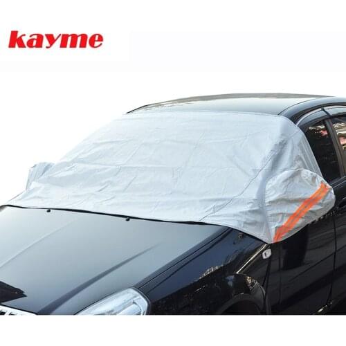 Kayme Universal Car Half Covers Sunshade Styling Foil Waterproof Thicken Car Snow Shield Anti-UV Snow Protection Covers For Cars