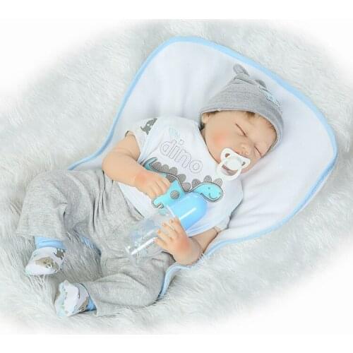 NPK 22" reborn babies boy dolls soft silicone newborn dolls for kids gift cloth body fashion dolls bebe alive reborn bonecas