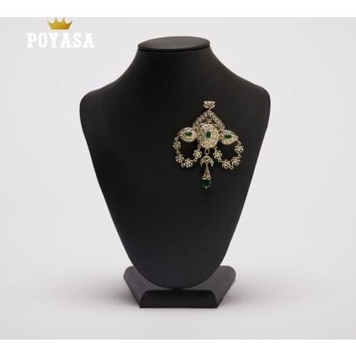 Colorful Crystal Brooches for Women Men Wedding Bridal Party Water Drop Golden Brooch Pin Jewelry Pendent