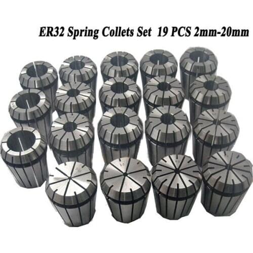 19PCS/LOT ER32 SPRING COLLETS SET 2-20mm ER32 Collet For CNC Engraving Machine
