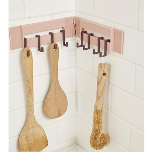 Bathroom organizer Corner Hook Folding Hooks Kitchen Bathroom Free-Punch Hooks Door Back Coat Hook repisas de pared decorativos
