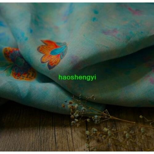 Original design brand original flower pattern printing ramie breathable clothing fabric