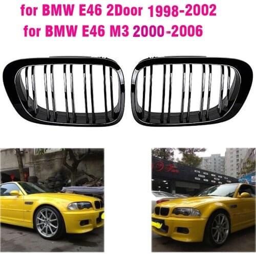 Front Hood Kidney Luxury Grill Grille Snap-on For For Bmw E46 Coupe Convertible M3 2 Door 1998 1999 2000 2001 2002