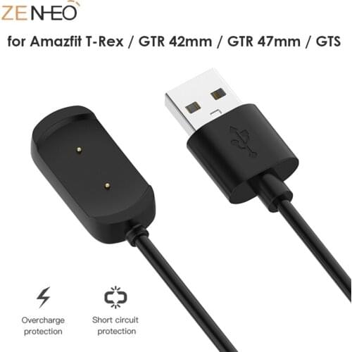 1M Smart Watch USB Charging Cable Lines for Amazfit T-Rex A1918/GTR 42mm/GTR 47mm/GTS Charger Cord Wire Accessories