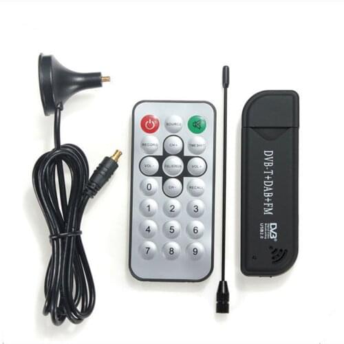 USB2.0 DAB FM DVB-T RTL2832 R820T SDR RTL-SDR Dongle Stick Digital TV Tuner Receiver IR Remote with Antenna