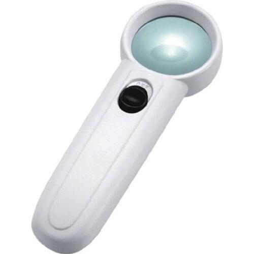 15X Handheld Magnifier Illuminated High Magnification Glass 2 LED Lights Portable Pocket Upgraded for Seniors Reading Stamp Map