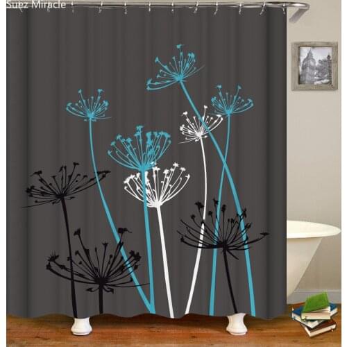 Watercolor Dandelion home decor waterproof Bathroom white Shower curtain