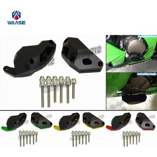 Waase Motorcycle Engine Crash Guard Pad Frame Slider Protector For Kawasaki Ninja ZX10R ZX-10R 2011 2012 2013 2014 2015 2016
