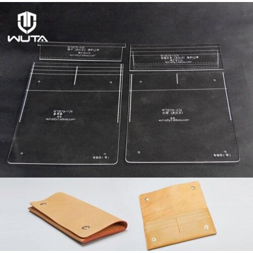 WUTA 879 Leather Craft Tools Wallet Acrylic Template Cutting Pattern Model for Beginner DIY Handmade Simple Clutch Long Purse