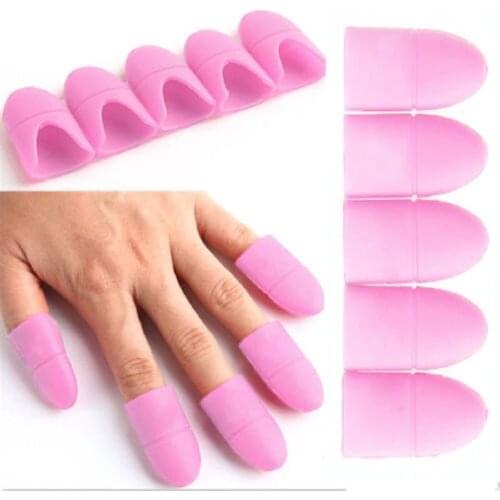 10Pcs/set Silicone Nail Art Soak Off Cap Clips Varnish UV Gel Polish Remover Wrap Tool Nail Wipes Manicure Tools