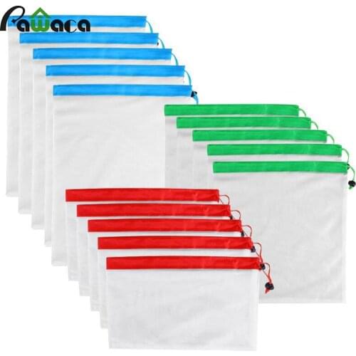 15pcs 12pcs Reusable Produce Bags Washable Mesh Bags for Grocery Shopping Fruit Vegetable Toys Sundries Organizer Storage Bags