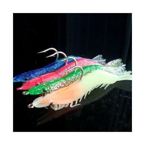 2PCS/bag Artificial Camarao Lure 9cm/10g Single Hook Artificial Soft Shrimp Leurre Peche Tackles Supplier