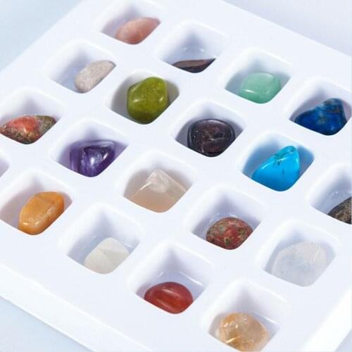 20pcs Natural Mineral Gemstone Rocks Healing Crystal Polished Science Stones Collection Supplies Valentines Day Present Gift