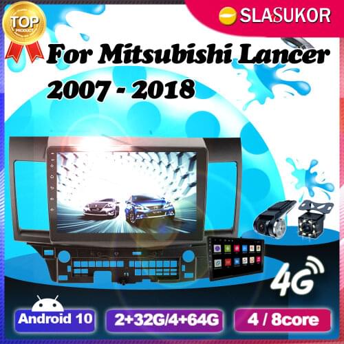 6+128G Android 10 For Mitsubishi Lancer Galant Foritis 2007 2008 2009 - 2018 Video Radio Multimedia Player Navigation GPS DVD