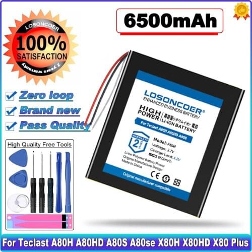 Battery 6500mAh for Teclast A80H A80HD A80S A80se X80H X80HD X80 Plus &Pro &Power Tablet PC Li-Po Rechargeable Replacement