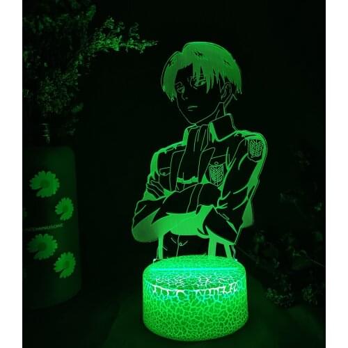 Аниме Attack on Titan Figure Levi Ackerma Childrens Night Light Home Decor USB Light Led Anime Light Home Decoration Table Lamp