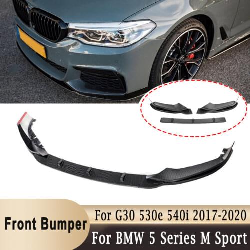 For BMW G30 530e 540i M Sport 2017-2020 Car Front Lower Bumper Lip Spoiler Carbon Fiber Bumper Trim Cover Body Protector