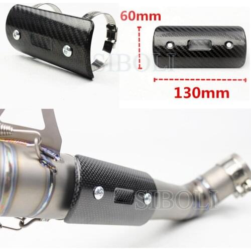 FREE SHIPPING Motorcycle Exhaust Muffler Pipe Universal Full Real Carbon Fiber Heat Shield Cover Guard With Sticker AK195