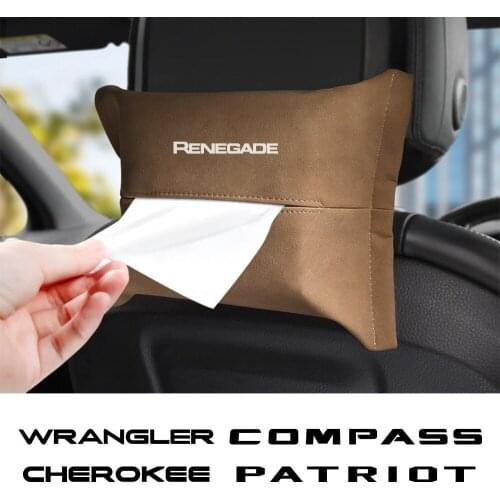 Car Seat Back Tissue Box For Jeep RENEGADE WRANGLER CHEROKEE COMPASS PATRIOT TRAILHAWK COMMANDER LIBERTY RUBICON Storage Bag