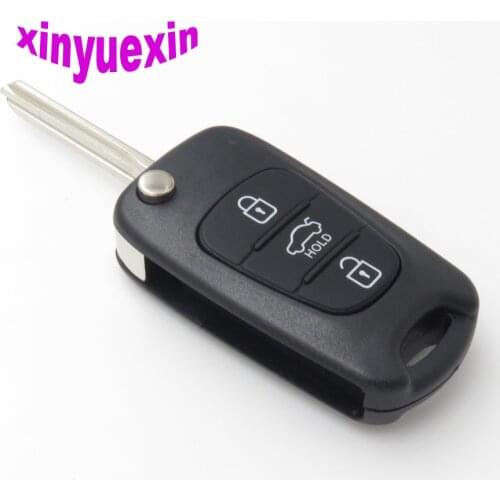 Xinyuexin Flip Remote Car Key Shell FOB Case For Hyundai I30 IX35 For Kia K2 K5 3 Buttons Replacement Case FOB Shell No L