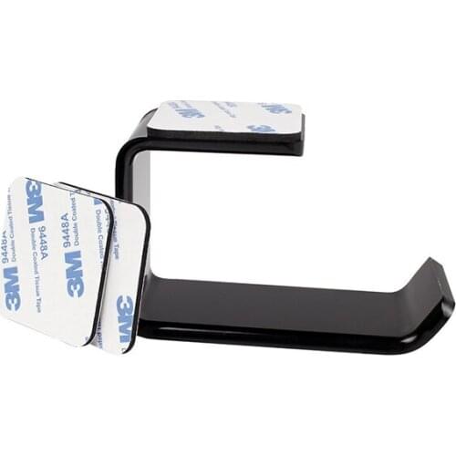 Black Acrylic Sticker Headphone Bracket Hanger Under Desk Wall Mounted Headset Holder Hook Earphone Sticky Display Stand