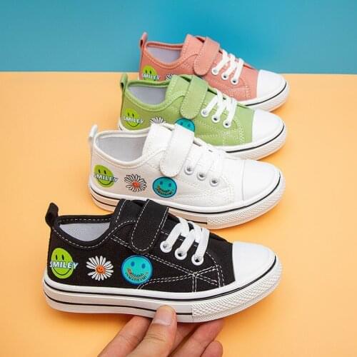Children canvas shoes for girls boys breathable causal sneakers for kids students shoes printed canvas shoes soft bottom