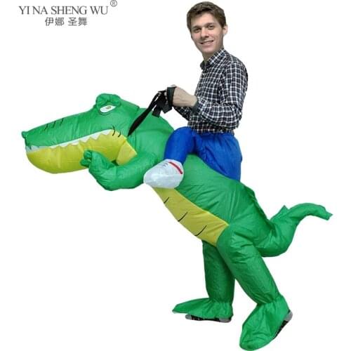 Kids Adult Inflatable Costumes Children Crocodile Walking Animal Costume Halloween Purim Carnival Party Blow Up Cosplay Clothes