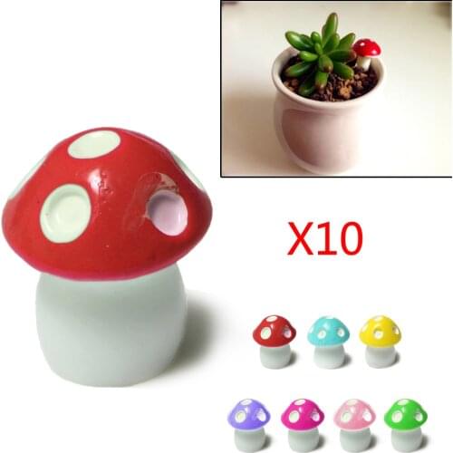 Home Decor10Pcs Mini Mushroom Toadstool Fairy Garden Terrarium Figurines