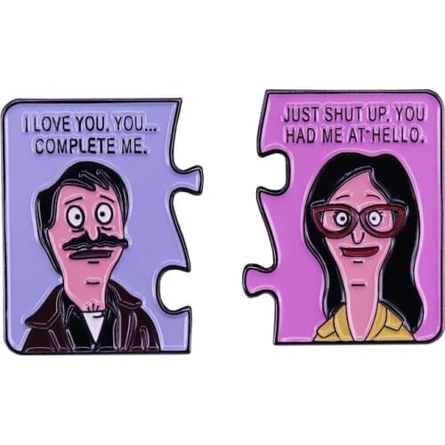 You Had Me At Hello Enamel Pin Set Jerry Maguire Parody Lovely Valentines Day Jewelry