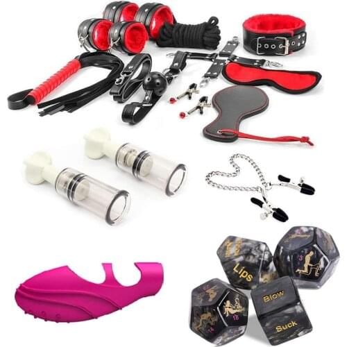 Toys 18 years old Sexual Stimulation Toys Set Handcuffs Eye Patch Finger Sleeve Dice for Couples sex toys for women