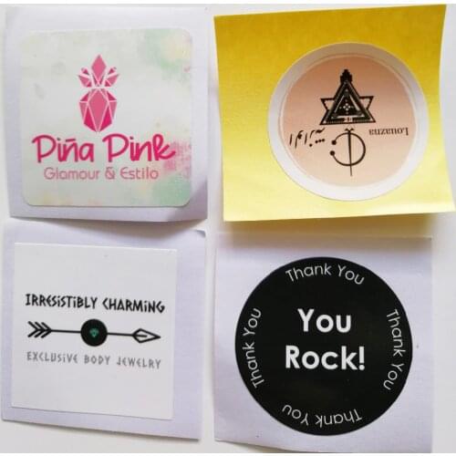 Customized Logo/Design Label 30mm ROUND or SQUARE Shape Paper Stickers with Colour Printing