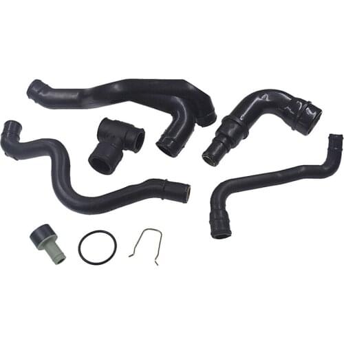 8 Pcs/Set Black Engine Crankcase Breather Hose Kit Rubber Auto Accessories For VW Golf Jetta MK4 For Audi TT 1.8L 1998 - 2006