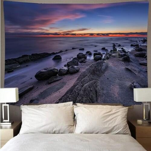 Beautiful sea reef landscape tapestry printed wall covering psychedelic wall hanging beach towel mandala thin blanket yoga BG27