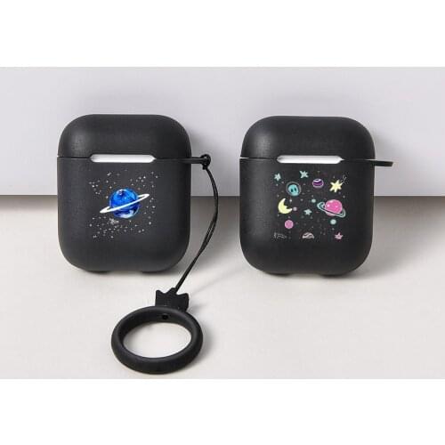 Cute Soft Hook Case For Airpods 2 Case Space Planets Astroaunt Bluetooth Earphone Case Air Pods 2 Case Headphone Black Airpod 2