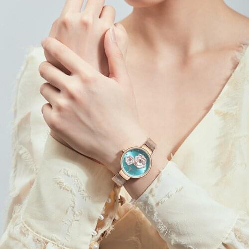 Original 3D Flower Watch Women Top Brand Luxury NAVIFORCE Lady Watch Fashion Quartz Wrist Watches Casual Dress Clock For Gift