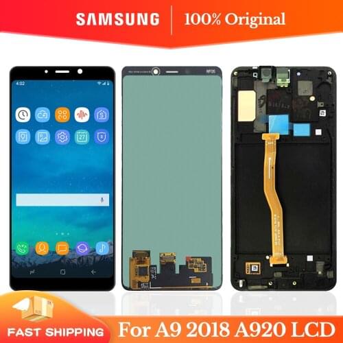 6.3'' Original For Samsung Galaxy A9 2018 SM-A920F/DS LCD Display Touch Screen Digitizer with frame for Samsung A920 lcd