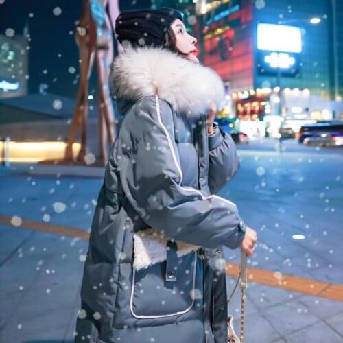 Korean Winter Coat Women Hooded Woman Parkas Long Womens Jacket Cotton Coats and Jackets Big Fur Collar Chaqueta Mujer WPY1449