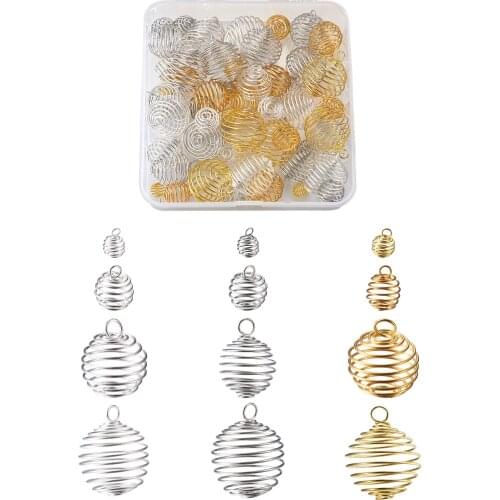 Pandahall 60pcs/box Iron Wire Hollow Charms Round For Jewelry Making DIY Bracelet Necklace Accessories Decor Mixed Color