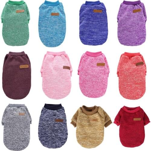 Pet Classic Knitwear Sweater Fleece Coat Soft Thickening Warm Dogs Shirt Winter Cat Clothes Puppy Costumes for Small-Medium Dog