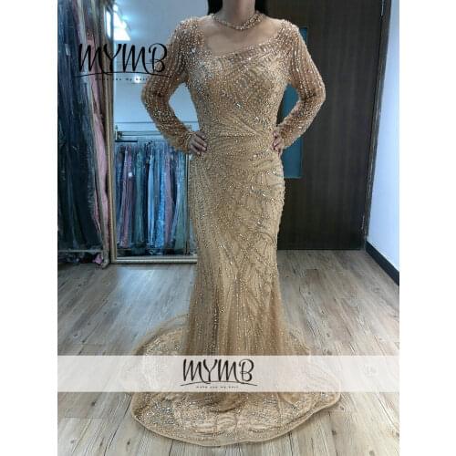 MYMB Couture Wedding Party Dresses For Women With sleeve Exlusive High End Mother Of Bridal Handmade Beading Dress MY81102