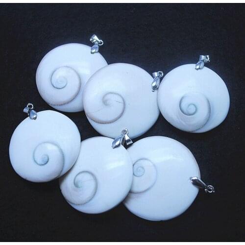 Natural white shell pendants round shape from saltwater shape size 35mm for charms necklace making accessories selling by pieces