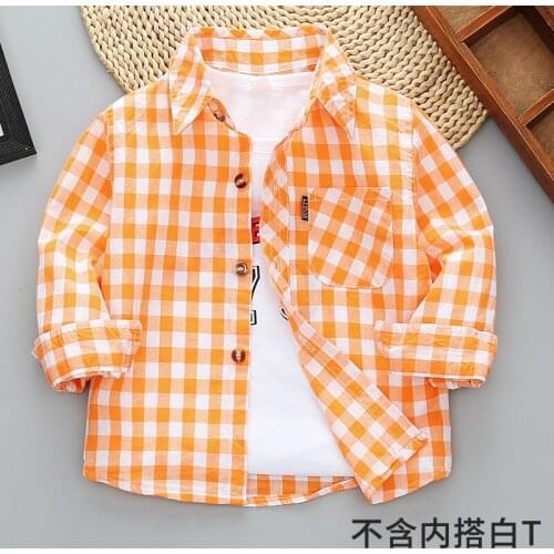 Baby Shirts infants Clothes Kids Classic Plaid Cotton Long Sleeve Shirts Casual Little Children Tops Wear