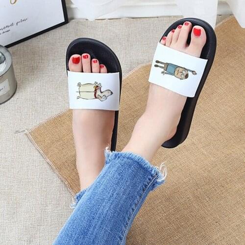 Sandals For Women 2021 Indoor Slippers Cartoon Pattern Non-slip Flip Flops Comfort Summer Beach Sandal Ladies Plus Size 41