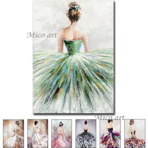 Sexy Girl Pictures Art 100% Hand Painted Woman Portrait Oil Painting Modern Bedroom Wall Decoration Art Unframed Paintings