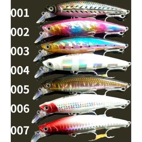 SWOLFY 7pcs/lot 90mm 33g Minnow Laser Hard Professional Seawater pesca SwimBait Artificial Bait Equipped Sinking Fishing Lure
