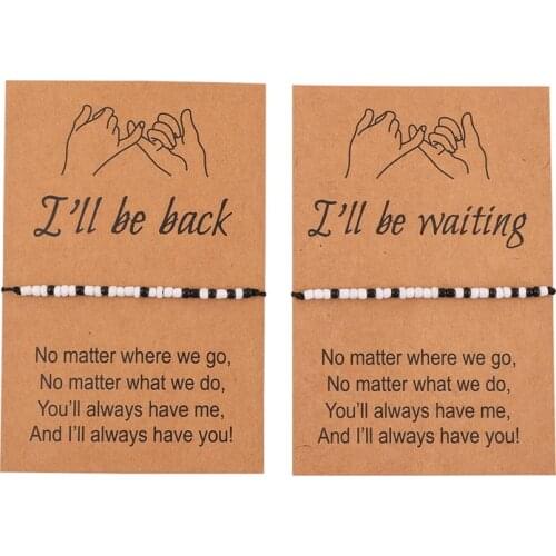 Creative Personality Rice Bead Woven Couple Bracelet Friendship Long-distance Matching Bracelet Gift for The Best Jewelry