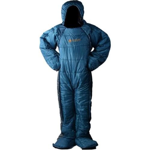 Outdoor Warm Sleeping Bag Windproof Waterproof Human Shaped Sleeping Bag Arms Legs With Chest Zipper Camping Hiking Accessories